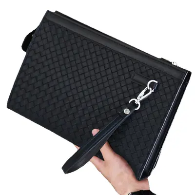 Men's Woven Pattern Clutch Bag Large Capacity Business Wallet - 6