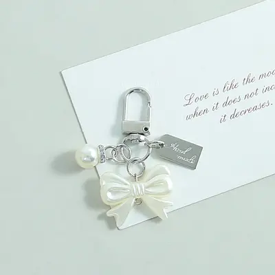 Simulated Pearl Shell Tassel Keychain, Earphone Case Accessory - 11