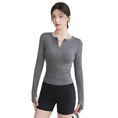 Damen Langarm Yoga- und Pilates-Trainingsoberteil, Modell 2026 - 5