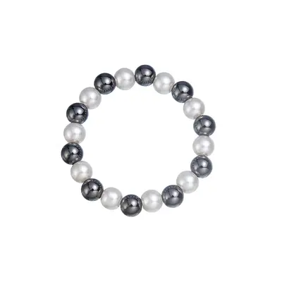Black tourmaline beaded bracelet, elastic string