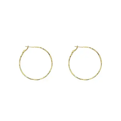 Large hoop earrings for round faces, silver-tone, oversized - 6