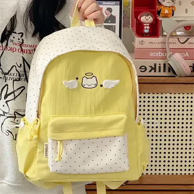 Girls' Schoolbag, Polka Dot Pattern, Lightweight, for Middle and Primary School - 7