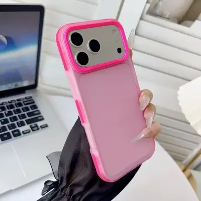 iPhone 18 Pro Max / 17 makaron şeffaf renkli kaymaz kılıf