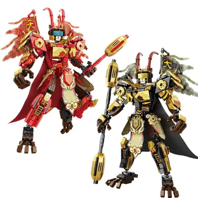 Sun Wukong yapı taşı mecha modeli, Jingubang altın değnek, eğitici oyuncak - 6