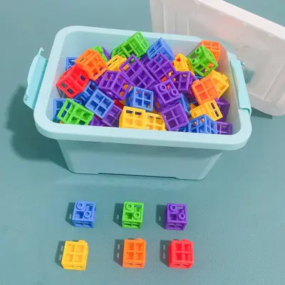 Eğitici yapı blokları, boş kare ve tarla şekilli, anaokulu masa üstü oyuncak - 10