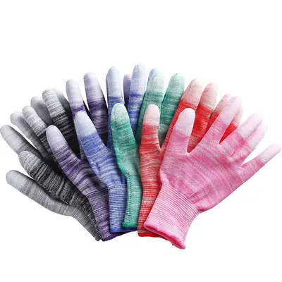 White PU-Coated Anti-Static Work Gloves, Dust-Free - 7