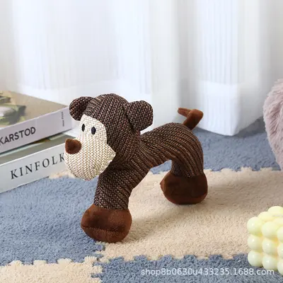 Köpek peluş ses çıkaran oyuncak, dayanıklı diş kaşıma - 9