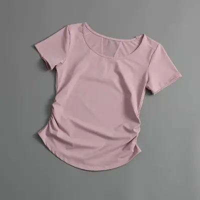 Women's Short Sleeve Quick-Dry Mesh Back Yoga Top - 5