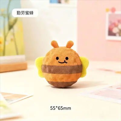 Chew-Resistant Cartoon Plush Squeaky Dog Toy with Spiky Ball - 7