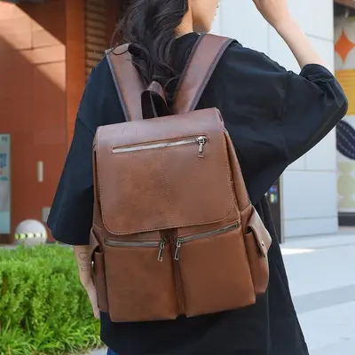 Large-Capacity PU Backpack for Women - 3