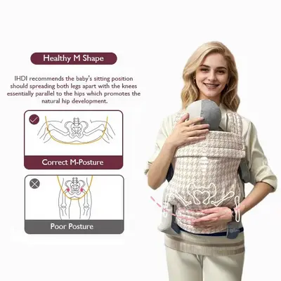 Multifunctional Adjustable Baby Carrier with Pure Cotton Straps - 5
