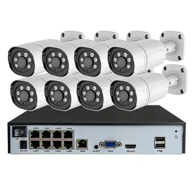 CCTV 8-channel POE surveillance kit AI face detection 4K - 6