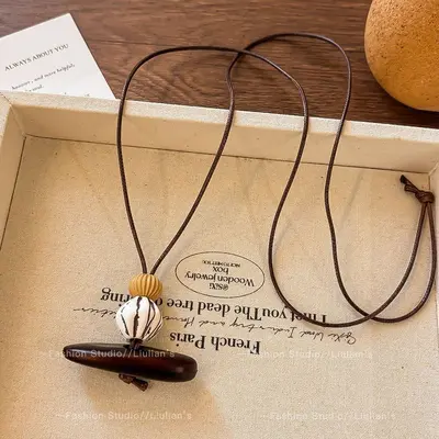 Necklace, silver, neo-Chinese style, long chain