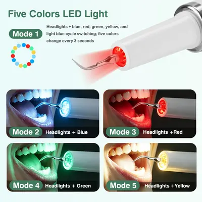 Electric ultrasonic dental scaler, 5 modes, LED light