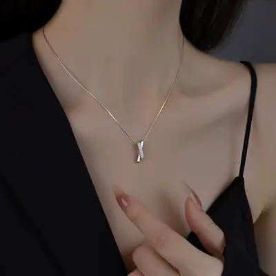 925 sterling silver necklace, niche design luxury accessory