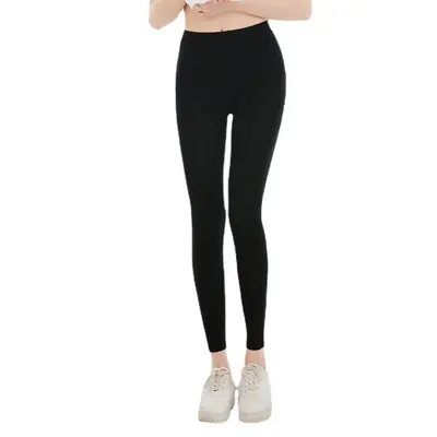 Modal Women's Leggings, Thin Spring Autumn, Black 9/10 Yoga Pants - 6