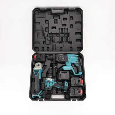 Electric tool set 4-piece drill, wrench, grinder and hammer - 4