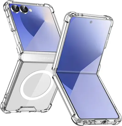 Samsung Z Flip 8 ve Z Fold 7 katlı telefon kılıfı, manyetik ve şeffaf