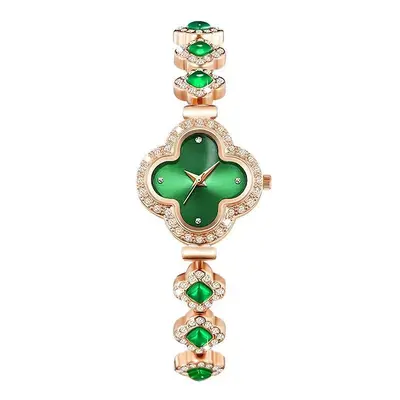Luxus-Damenuhr mit Kleeblatt-Design und Diamanten - 10