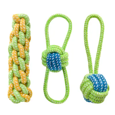 Cotton Rope Dog Toy with Knots, Chew-Resistant - 12