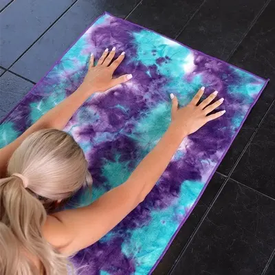 Kalın kaymaz yoga battaniyesi, makinede yıkanabilir, katlanabilir