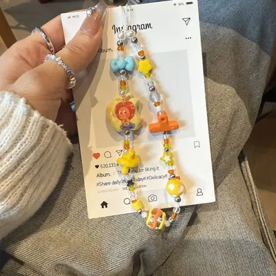 Cute Star Phone Charm and Beaded Phone Strap