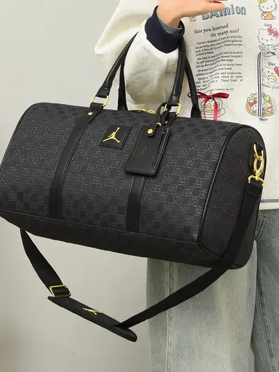 AJ Checkered Gym Bag, Large Capacity, Crossbody - 1