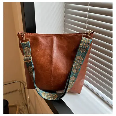 Avrupa ve Amerikan yeni moda taşınabilir omuz crossbody büyük kapasiteli kova çanta saf renk pu moda omuz kadın çantası satışa hazır - 9