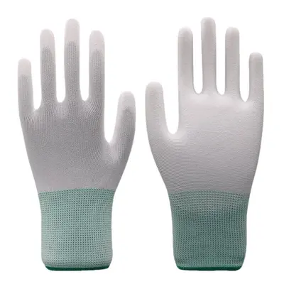 PU-coated palm gloves white dust-free digital factory anti-static coated work protection gloves wholesale PU-coated finger gloves
