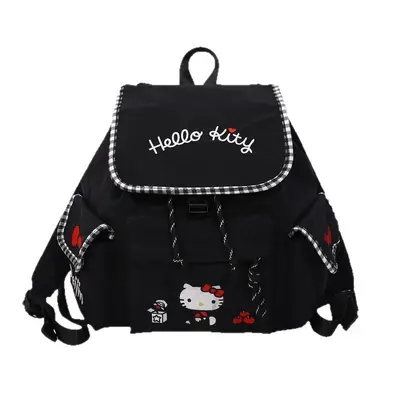 Cat-Print Drawstring Backpack, Large Capacity, Kitty Design - 6