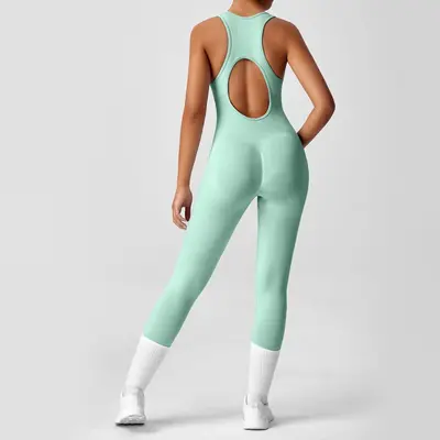 Long Backless Tight Yoga Jumpsuit, High Elasticity - 6