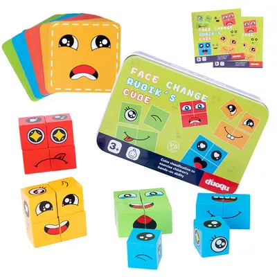 Tin Box Transforming Cube, Kids Educational Large Particle Building Blocks - 6