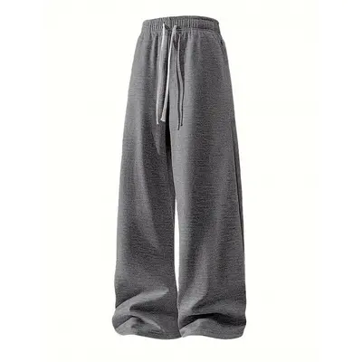 Erkek İlkbahar Sonbahar Dökümlü Geniş Paça Eşofman Altı Spor Pantolon - 8