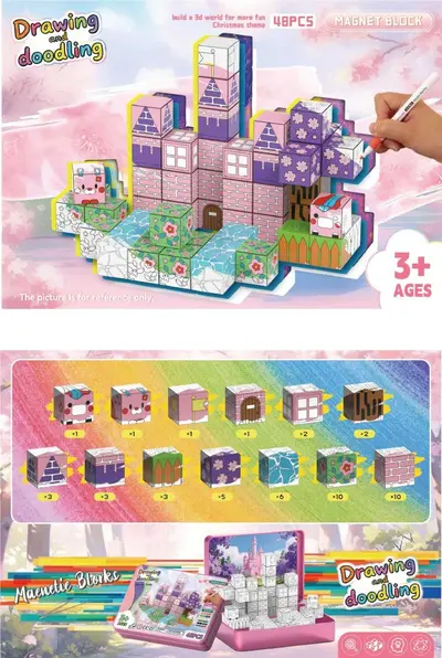 Large Particle Magnetic Building Blocks, Early Learning Toy for Kids - 11
