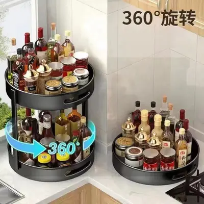 360-degree rotating spice rack kitchen spice multi-functional spice storage box storage shelf