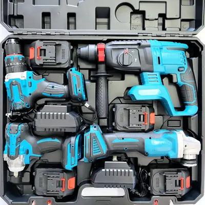 Mudi rechargeable lithium electric hammer, angle grinder, drill combo kit