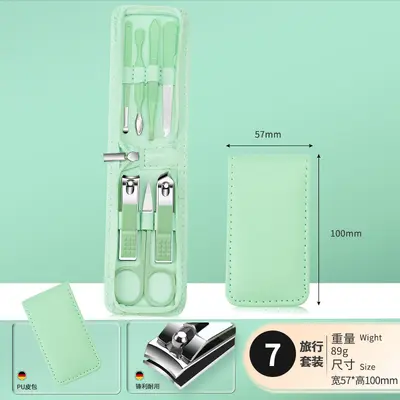 35-piece manicure set matcha green nail scissors pedicure tools - 13