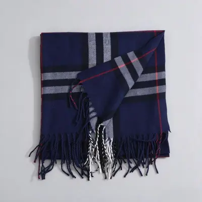 Burberry Tarzı Kadın Ekose Eşarp, Kış İçin Sıcak ve Yumuşak Şal - 12