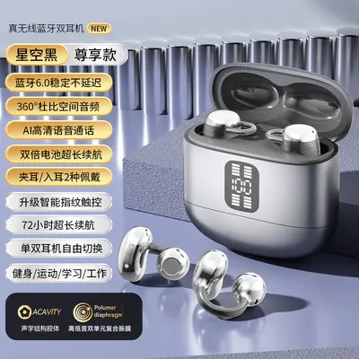 Doppel-Ohrhörer Q28 kabelloses Bluetooth-Ohrhörer Ohrclip-Musikohrhörer ultralange Akkulaufzeit große Kapazität komfortable In-Ear-Ohrhörer klare Soundqualität - 6