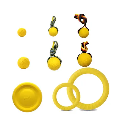 EVA Dog Toy Ball with Floating Frisbee and Tug Ring, Bite-Resistant - 3