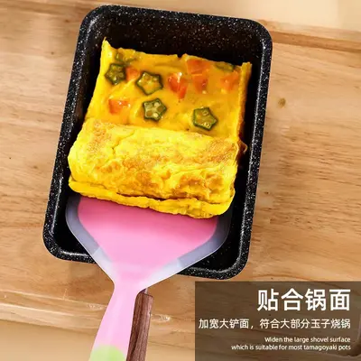 Stokta Tamagoyaki spatula yapışmaz tava özel spatula yarı şeffaf silikon kızartma spatulası geniş spatula kızartma tavası mutfak aracı
