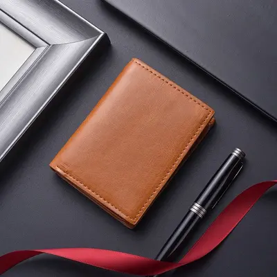 Soft leather slim men's wallet, RFID-blocking, multi-card slots - 7