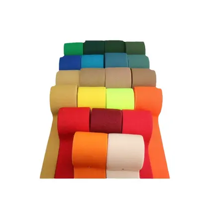 Renkli Yüksek Elastikli Polyester Lastik Bant, 3 cm Pantolon Beli İçin - 6