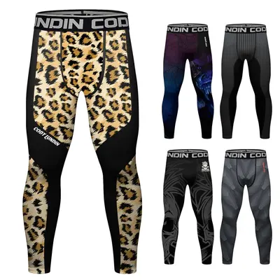 Erkek spor pantolonu, 3D baskılı, sıkıştırmalı, hızlı kuruyan kumaş