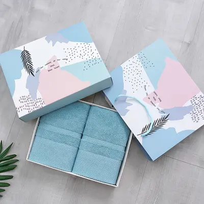 32er Baumwoll-Handtuch-Set, Badetuch, 3-teilig, Geschenkbox