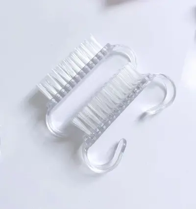 Colorful Manicure Plastic Brush Set with Calf Horn and Dust Brush - 12