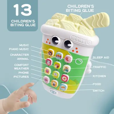 Baby Lerntelefon mit Musik und Geschichten, Cartoon-Pommes-Design - 4