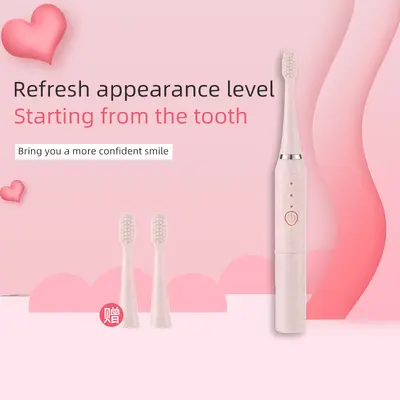 Jianpai Sonic Electric Toothbrush, Adult, Non-Rechargeable, Soft Bristles