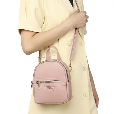 Senlina Women's Backpack, PU Leather Litchi Pattern - 5