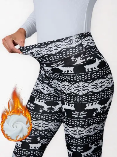 Women's Fleece-Lined High-Waist Leggings with Pockets, Winter Yoga Pants